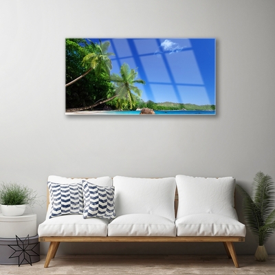 Billede i glas Palm Trees Beach Landscape