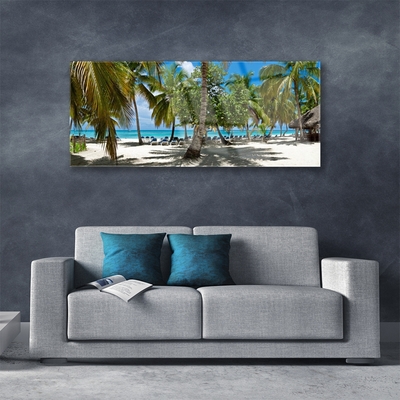 Print på glas Beach Palm Trees Landscape