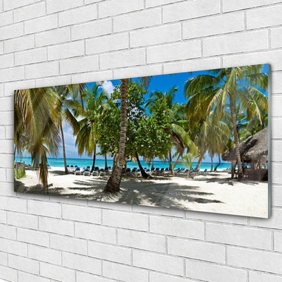 Print på glas Beach Palm Trees Landscape