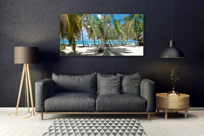 Print på glas Beach Palm Trees Landscape