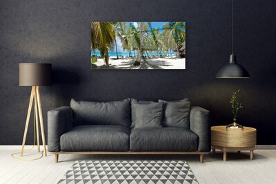 Print på glas Beach Palm Trees Landscape