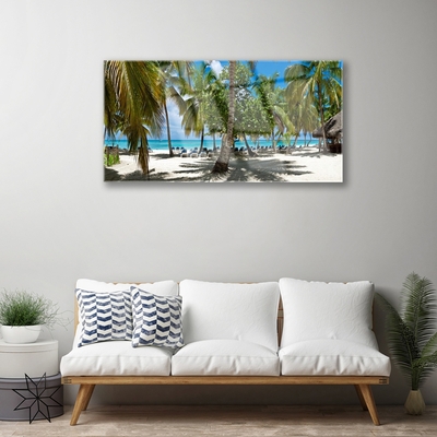 Print på glas Beach Palm Trees Landscape