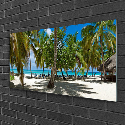 Print på glas Beach Palm Trees Landscape