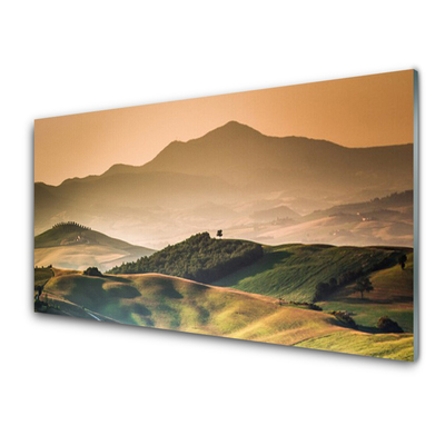 Billede i glas Mountain Field Landscape