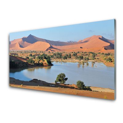 Glasfoto Lake Desert Landscape