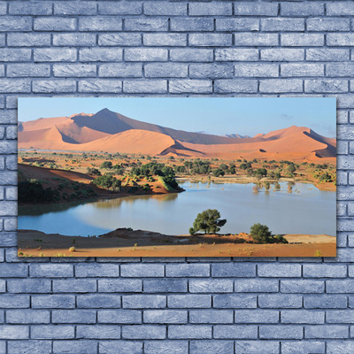 Glasfoto Lake Desert Landscape