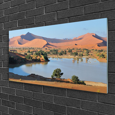 Glasfoto Lake Desert Landscape