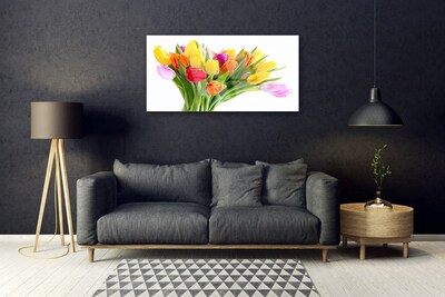 Billede på glas Tulipaner Blomster Plante