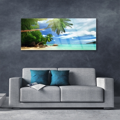 Glasbillede Palm Beach Sea Landscape