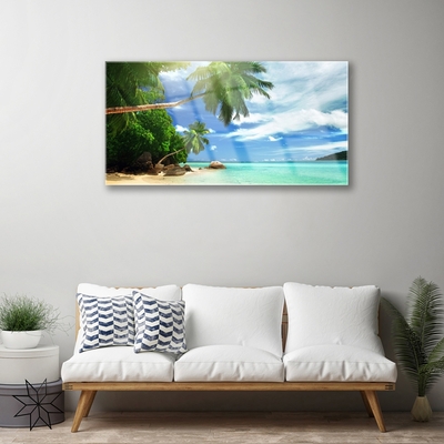 Glasbillede Palm Beach Sea Landscape