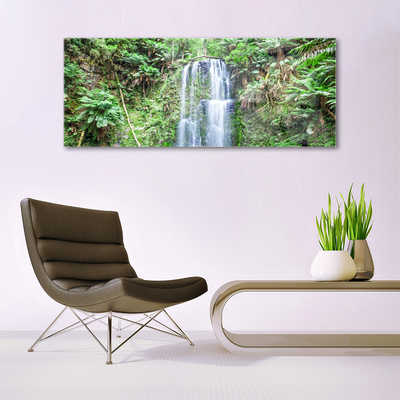 Glas billede Waterfall Trees Nature