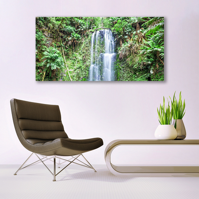 Glas billede Waterfall Trees Nature