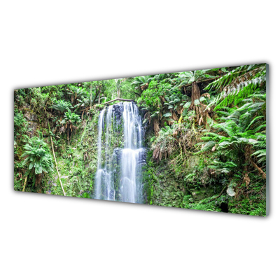 Glas billede Waterfall Trees Nature