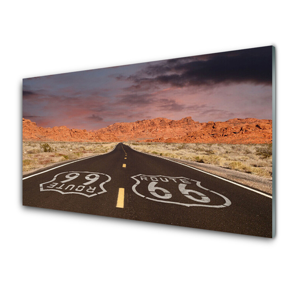 Billede i glas Highway Road Desert