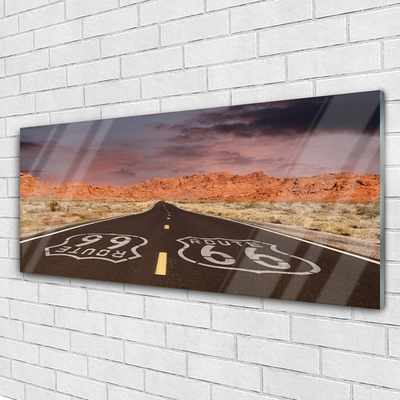 Billede i glas Highway Road Desert