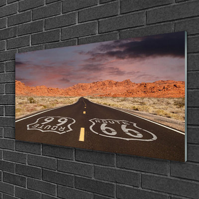 Billede i glas Highway Road Desert