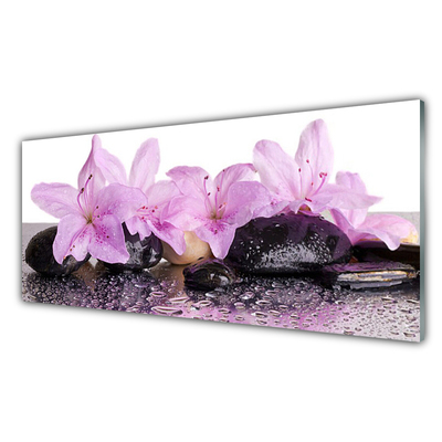 Glasfoto Flowers Lily Rose Water