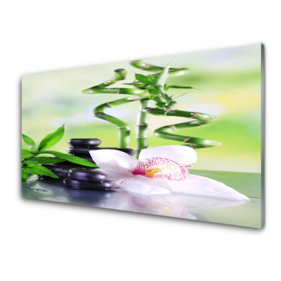 Glasbillede Orchid Bamboo Zen Spa