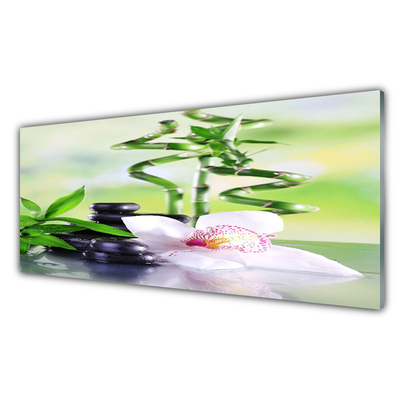 Glasbillede Orchid Bamboo Zen Spa