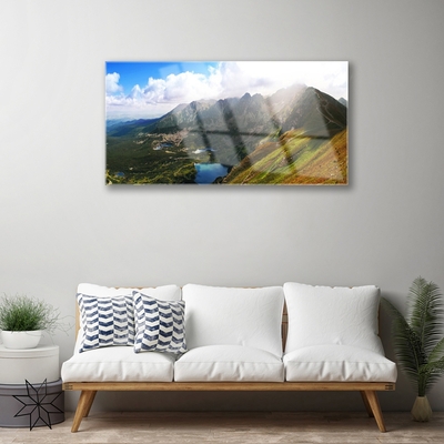 Billede glas Mountain Meadow Landscape