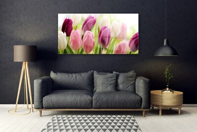 Glasfoto Tulipaner Blomster Natur Eng