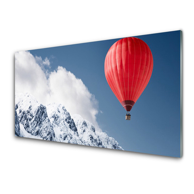 Billede glas Ballon Bjergtoppe Vinter