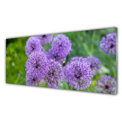 Billede glas Lilla blomster eng