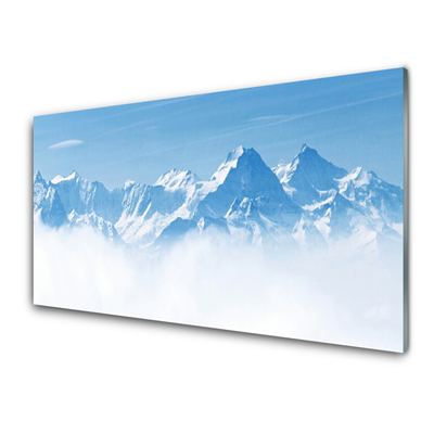 Glasbillede Mountain Mist Landscape