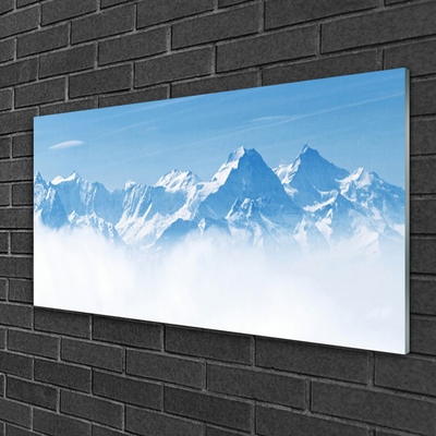 Glasbillede Mountain Mist Landscape