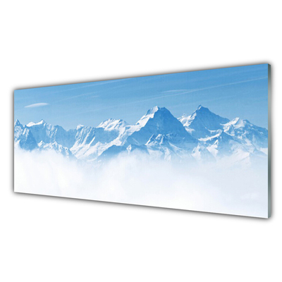 Glasbillede Mountain Mist Landscape