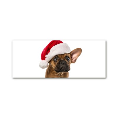 Glas billede Bulldog hund jul