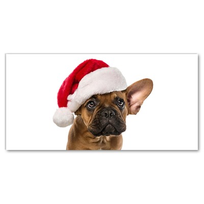 Glas billede Bulldog hund jul