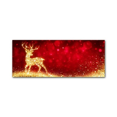 Glas billede Golden Reindeer Christmas Decoration