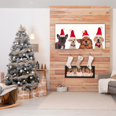 Glas billede Christmas Dogs Father Christmas