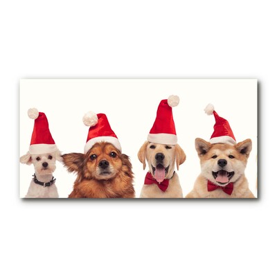 Glas billede Christmas Dogs Father Christmas