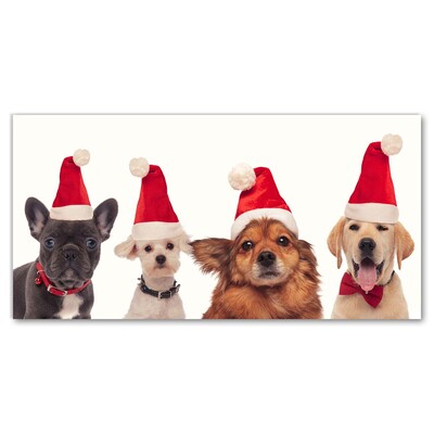 Glas billede Christmas Dogs Father Christmas