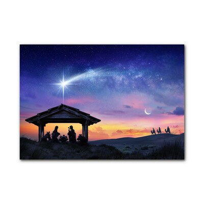 Glas billede Stable Christmas Jesus