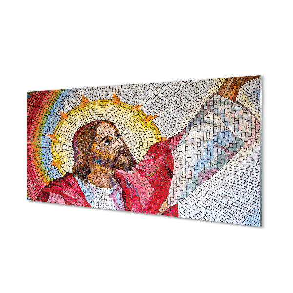 Glas stænkplade til køkken Mosaik Jesus