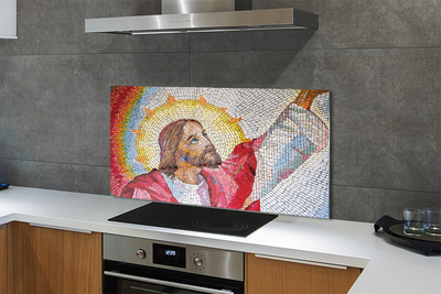 Glas stænkplade til køkken Mosaik Jesus