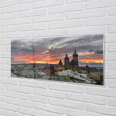 Stænkplade glas Kraków solnedgang panorama