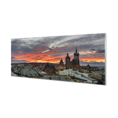 Stænkplade glas Kraków solnedgang panorama