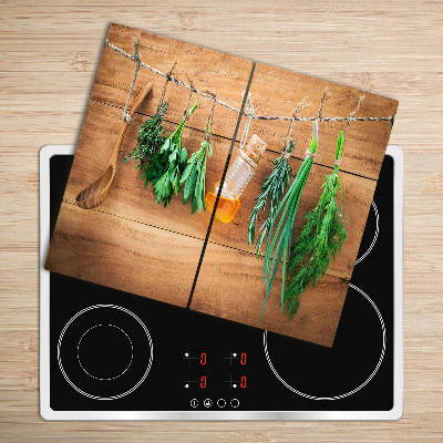 Glas skærebræt Krydderurter på en snor