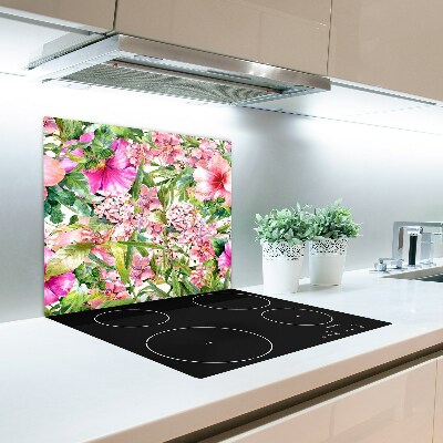 Skærebræt glas Blomsterdesign