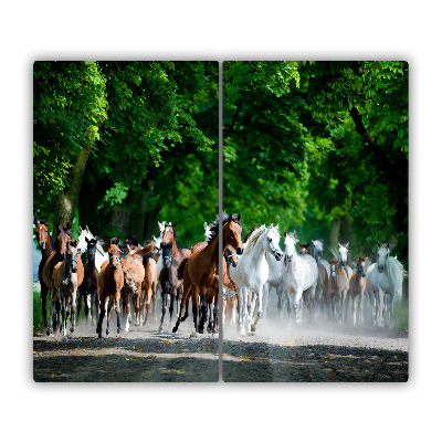 Glas skærebræt Heste i galop