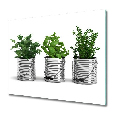 Skærebræt glas Aromatiske planter