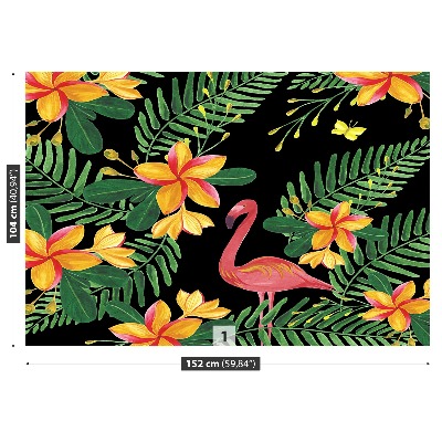 Selvklæbende fototapet Flamingo-blomster