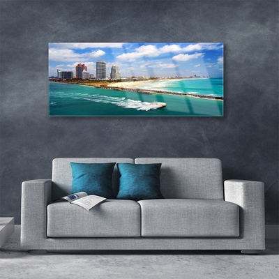 Akrylglas foto Sea Beach City Landscape