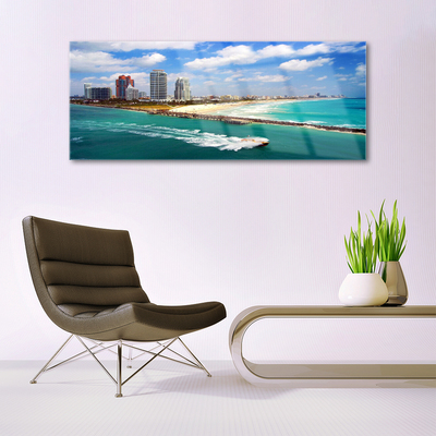 Akrylglas foto Sea Beach City Landscape