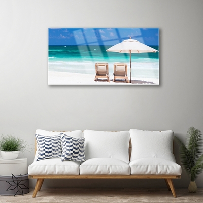 Akryl billede Beach Umbrella Landscape