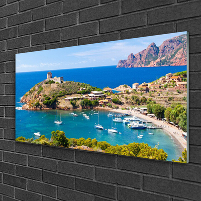 Akryl billede Bay Mountain Beach Landscape